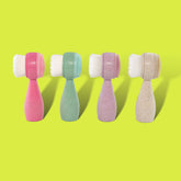 Eco-Friendly Hair/Silicone Facial Cleansing Brush with Compostable Wheat Straw Handle